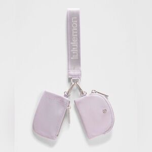*NWT* Lululemon Dual wristlet faint lavender metallic wordmark
